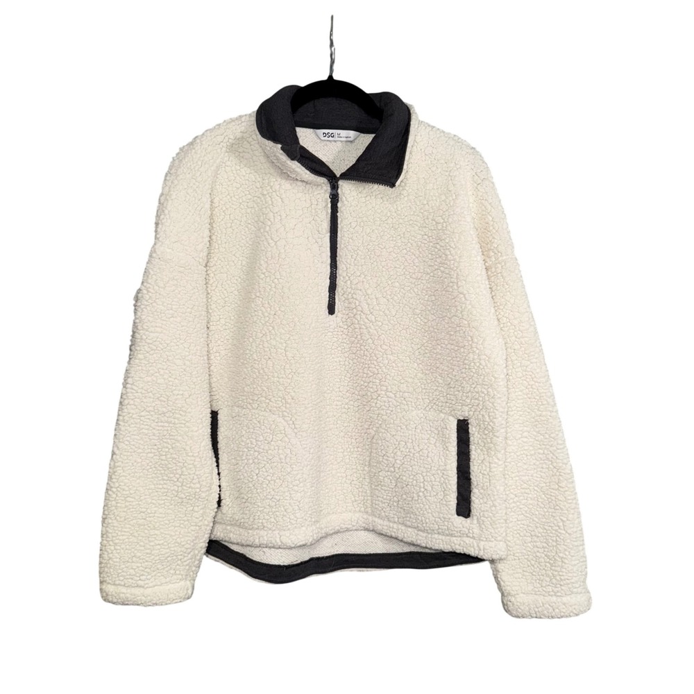 DSG Sherpa Half Zip Pullover Cream Charcoal Size M‎